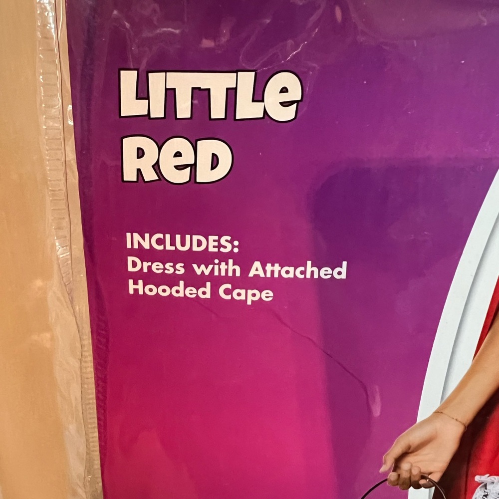 Spirit Halloween Little Red Riding Hood Costume Dress Hooded Cape Girls Large 12 - Picture 4 of 6